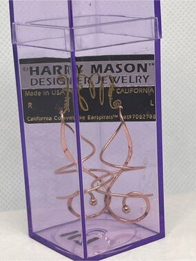 Harry Mason vintage Rose Gold  Earrings Earspiral - original purple box